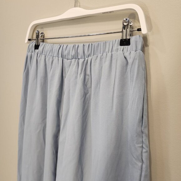 Cider Pants Solid Elastic Waist Wide Leg Trouser Pleated Texture - Size M - Picture 4 of 5